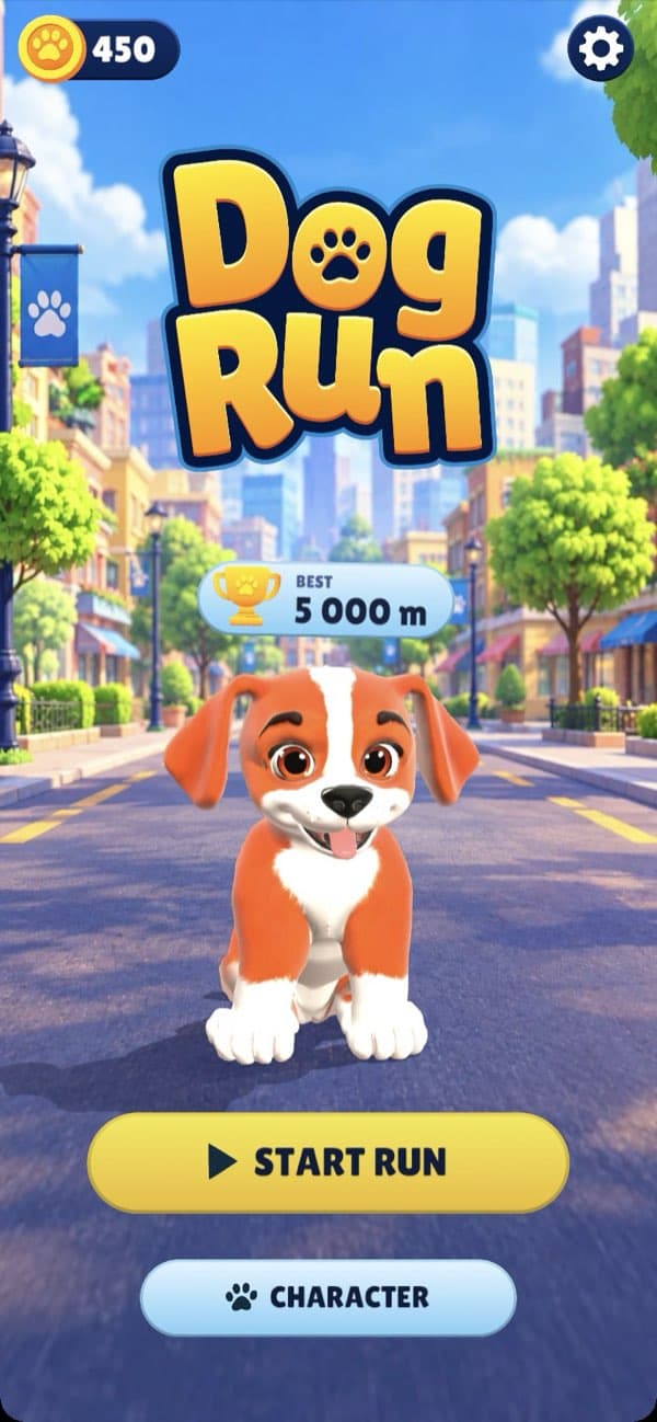 DogRun home screen