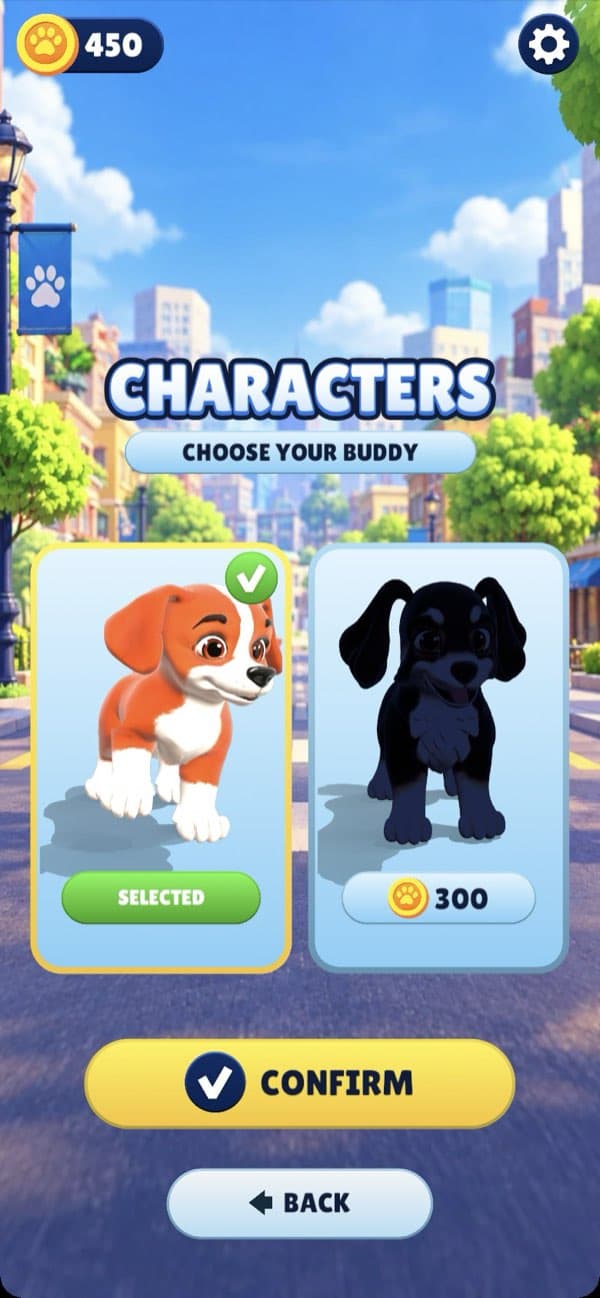 Character selection screen
